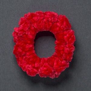 3/$12 Luxurious Crimson Velvet Like Hair Scrunchie